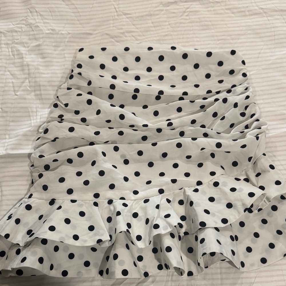 Elegant Black Polka Dot Mini Skirt